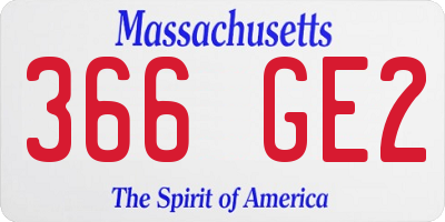 MA license plate 366GE2