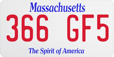 MA license plate 366GF5