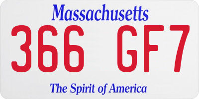 MA license plate 366GF7