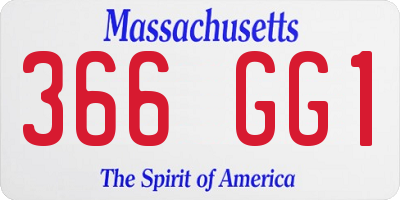 MA license plate 366GG1
