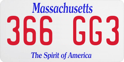 MA license plate 366GG3