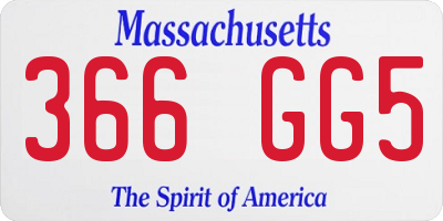 MA license plate 366GG5