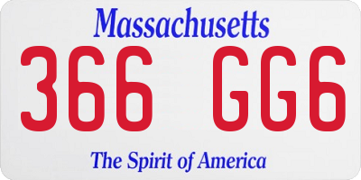 MA license plate 366GG6