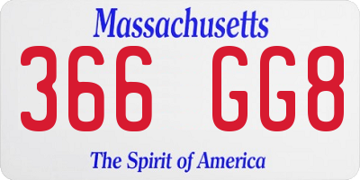 MA license plate 366GG8