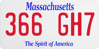 MA license plate 366GH7