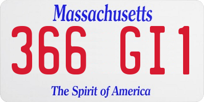 MA license plate 366GI1