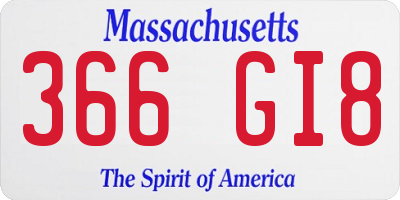 MA license plate 366GI8