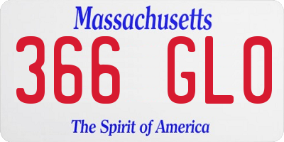 MA license plate 366GL0