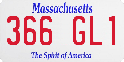 MA license plate 366GL1
