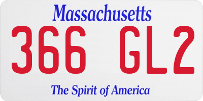 MA license plate 366GL2