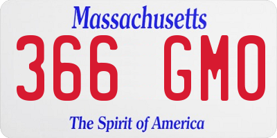 MA license plate 366GM0