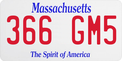 MA license plate 366GM5