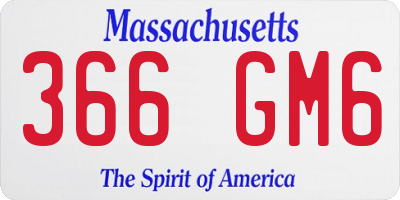MA license plate 366GM6