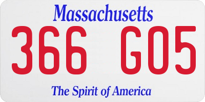 MA license plate 366GO5