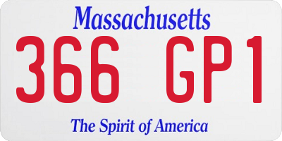 MA license plate 366GP1