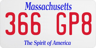 MA license plate 366GP8