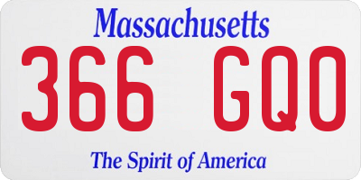 MA license plate 366GQ0