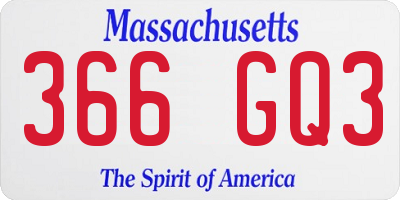 MA license plate 366GQ3