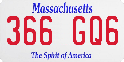 MA license plate 366GQ6