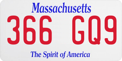 MA license plate 366GQ9