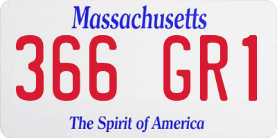 MA license plate 366GR1