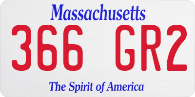 MA license plate 366GR2