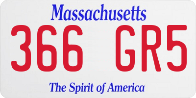 MA license plate 366GR5