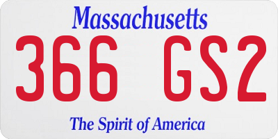 MA license plate 366GS2