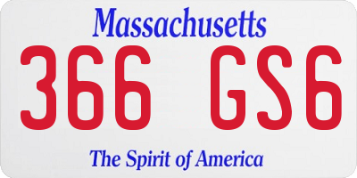 MA license plate 366GS6
