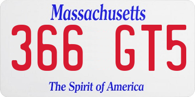 MA license plate 366GT5
