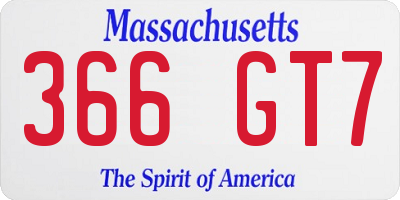 MA license plate 366GT7