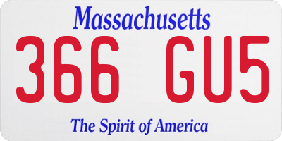 MA license plate 366GU5