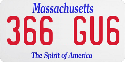 MA license plate 366GU6