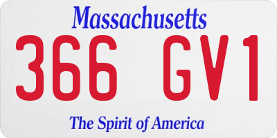 MA license plate 366GV1