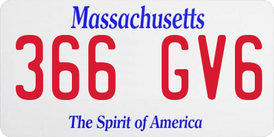 MA license plate 366GV6