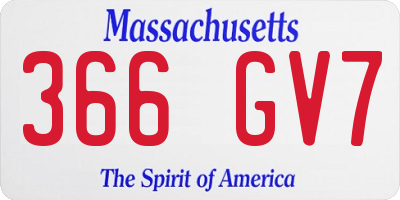 MA license plate 366GV7