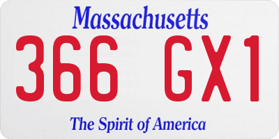 MA license plate 366GX1
