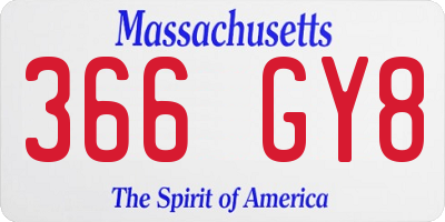 MA license plate 366GY8