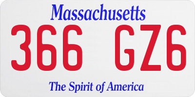MA license plate 366GZ6