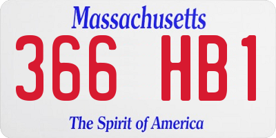 MA license plate 366HB1