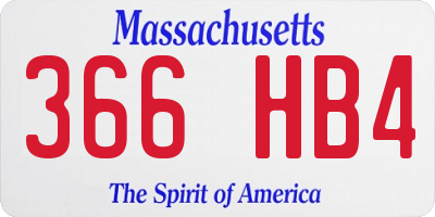MA license plate 366HB4