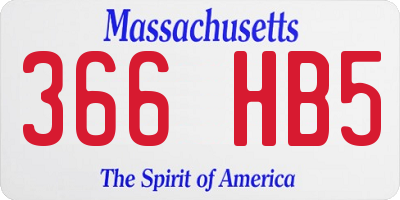 MA license plate 366HB5