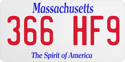 MA license plate 366HF9