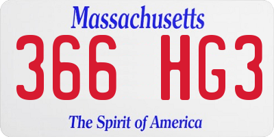 MA license plate 366HG3