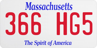 MA license plate 366HG5