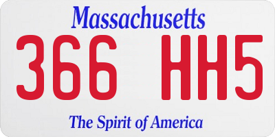 MA license plate 366HH5