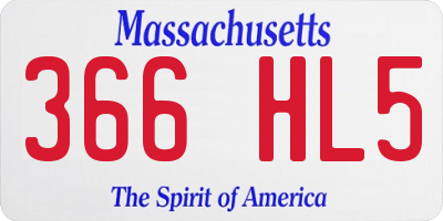 MA license plate 366HL5