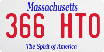 MA license plate 366HT0
