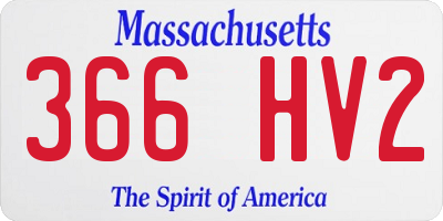MA license plate 366HV2