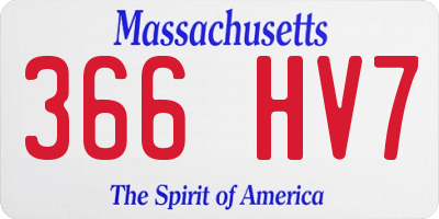 MA license plate 366HV7